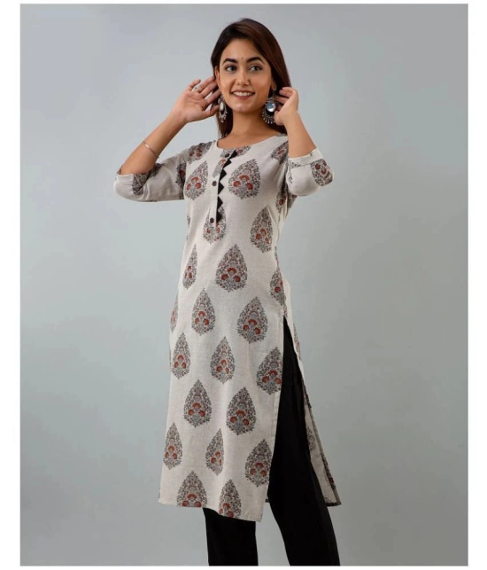 Doriya - Off White Cotton Blend Womens Straight Kurti - 3XL