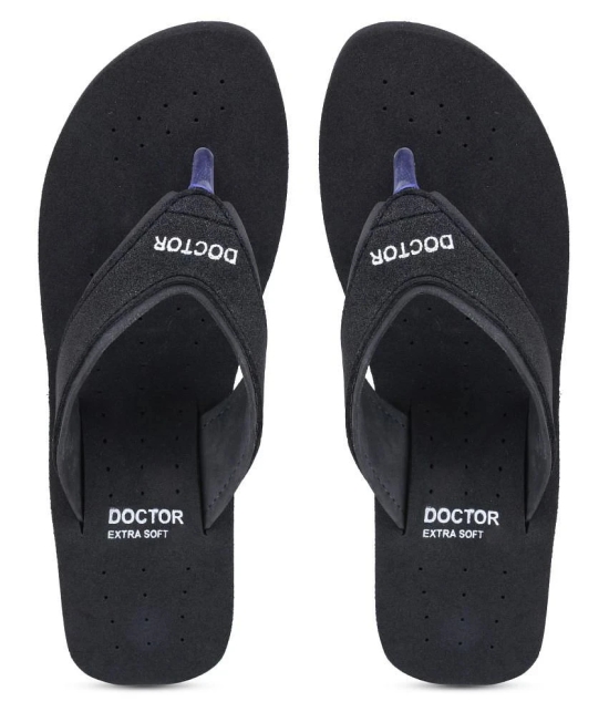 DOCTOR EXTRA SOFT - Black Womens Thong Flip Flop - None