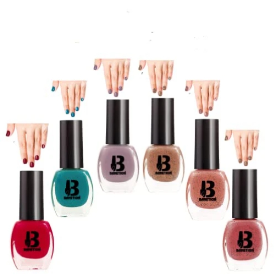 BANETION|JADE-30|Quick Drying | No Harmful Chemicals | No Chip Formula | Glossy Finish | Long Lasting | Smooth Application| High Shine Nail Polish For Women Pack of 6 (9ML)