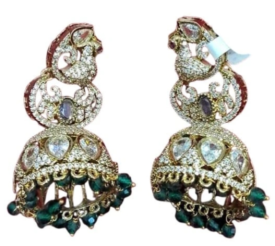 American Diamond Kundan Meenakari Earrings