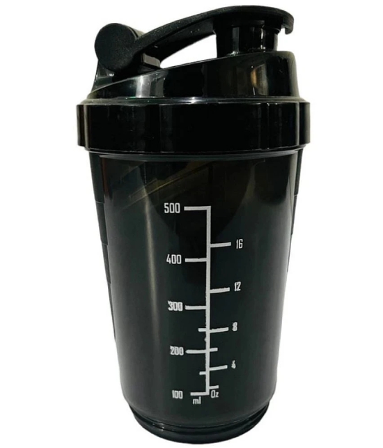 TINUMS Plastic Black 500 mL Sipper,Shaker,Bottle ( Pack of 1 ) - Black