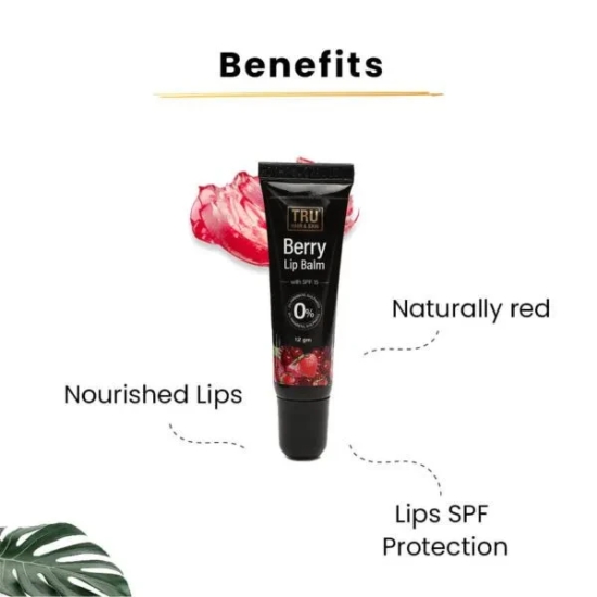 Tinted Berry Lip Balm – SPF 15 | Shea Butter, Almond Oil & Beetroot -10gm | Hydrating Lips-Default