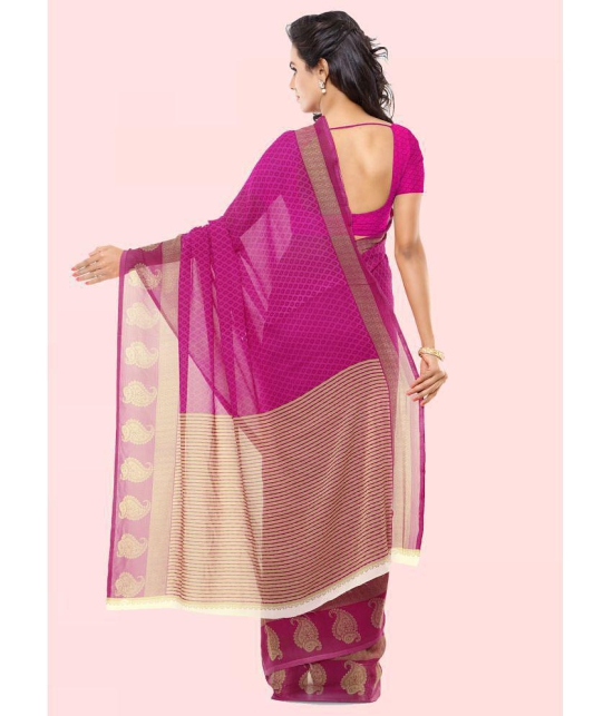 Anand Pink Georgette Saree - - Pink