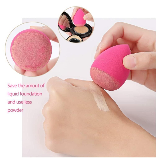 7 Makeup Brush With Storage Box And Makeup Sponge Powder Puff, Beauty Blender Face Color