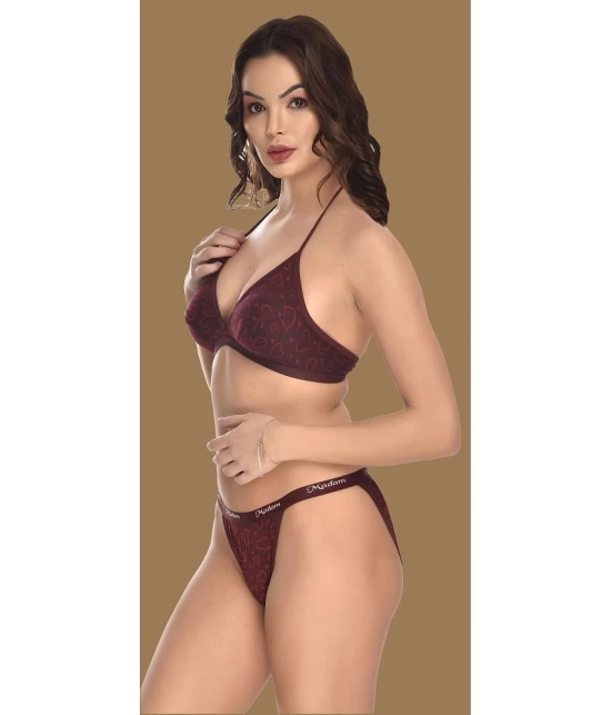 Madam - Maroon Cotton Blend Non Padded Womens Everyday Bra ( Pack of 1 ) - None