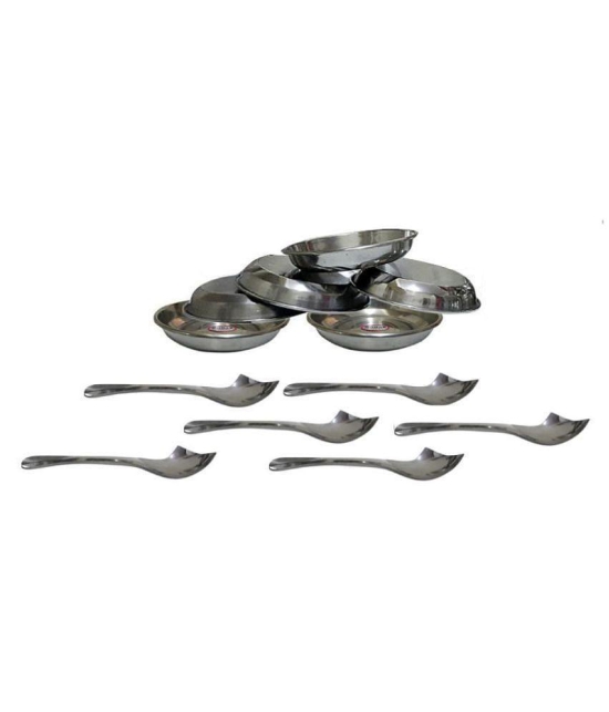 Dynore 12 Pcs Stainless Steel Dessert Plate - Steel