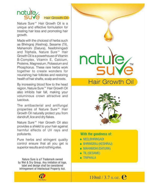 Nature Sure Hair Growth Oil for Darker and Stronger Hair in Men and Women - 1 Pack (110ml)