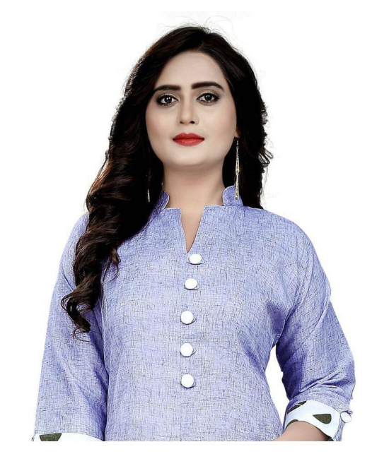 Rangrasiya - Blue Silk Women's Flared Kurti ( Pack of 1 ) - XL