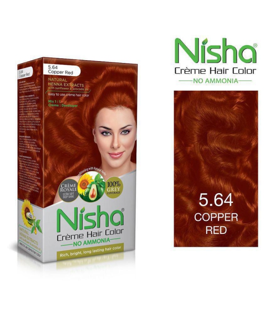 Nisha Cream Hair Color 100% Grey Coverage Permanent Hair Color Blonde Ultra and Copper Red 150 g Pack of 2