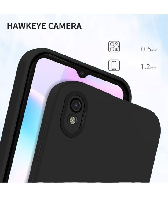 Case Vault Covers - Black Silicon Plain Cases Compatible For Redmi 9A sport ( Pack of 1 ) - Black