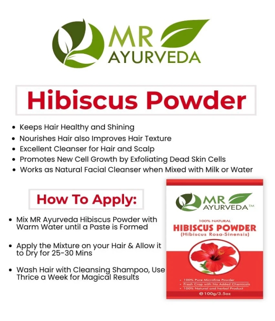 MR Ayurveda Hibiscus (Gudhal Powder) Hair Scalp Treatment 100 g