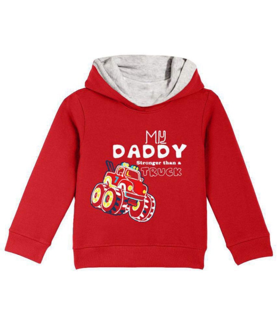 Naughty Ninos Girls Red Printed Hooded Sweatshirts - None