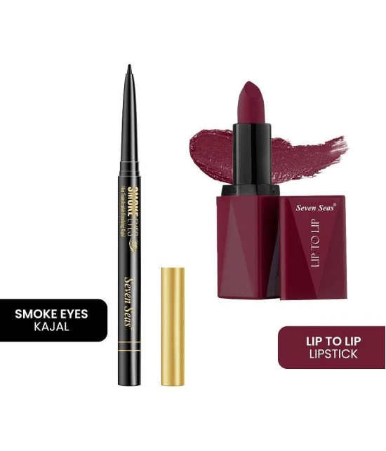 Seven Seas Lip To Lip Long Lasting Matte Lipstick With Smoke Eyes Revolving Kajal (pack Of 2 )