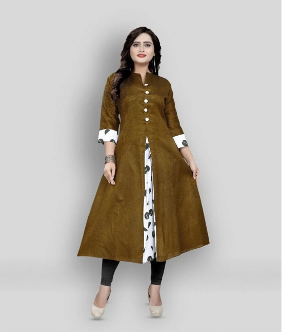 Rangrasiya - Rust Silk Blend Womens Flared Kurti - M