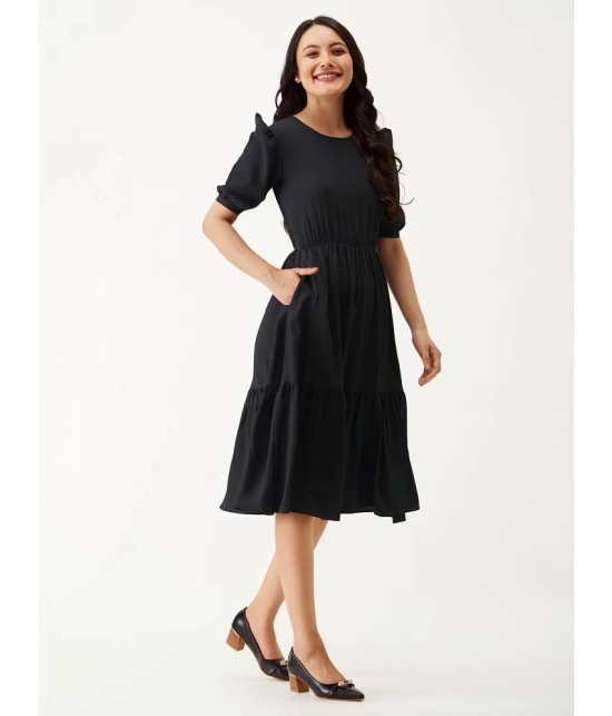 JASH CREATION - Black Rayon Womens Fit & Flare Dress ( Pack of 1 ) - None