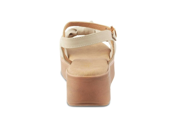 Tresmode Brera Beige Womens Platform Wedge Sandals- 36