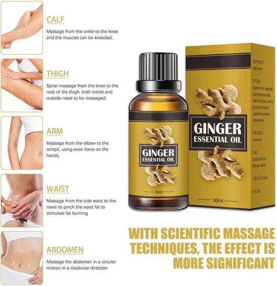 Ginger Essential Oil, Ginger Oil Belly Drainage Ginger Oil Drainage Ginger Oil