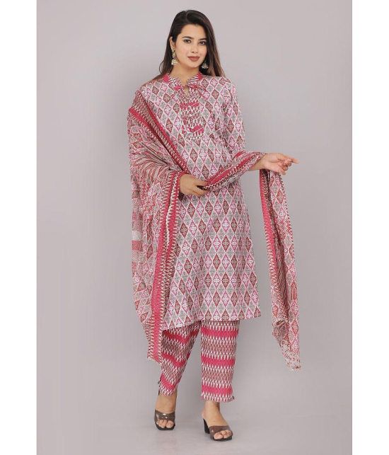 JC4U - Pink Straight Cotton Womens Stitched Salwar Suit ( Pack of 1 ) - None