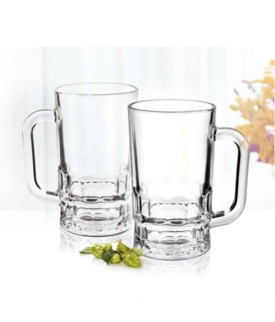 Treo By Milton Gusto Cool Mug, Set of 2, 335 ml Each, Transparent | Beer Mug | Party Glass | Dishwasher Safe | Refrigerator Safe - Transparent