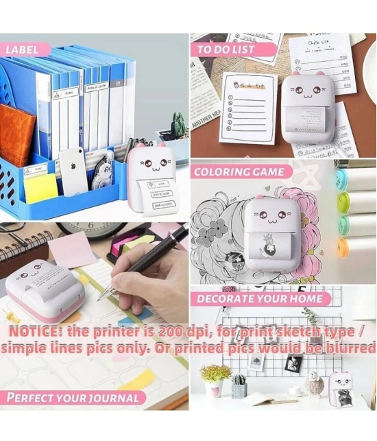 Zyamalox Mini Thermal Printer: Wireless USB Control for Labels, Stickers, Photos, Bookmarks, Cards | Inkless Sticker Printer for Portable Printing