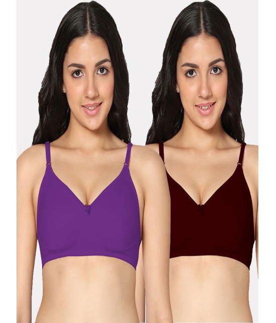 IN CARE LINGERIE - Multicolor Cotton Lightly Padded Women's T-Shirt Bra ( Pack of 2 ) - None