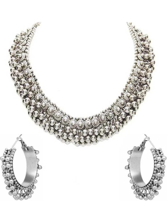 Samridhi DC Silver Alloy Necklace Set ( Pack of 1 ) - Silver