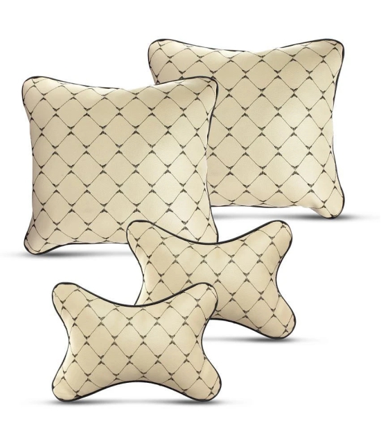 Auto Hub Neck Cushions Set of 4 Beige