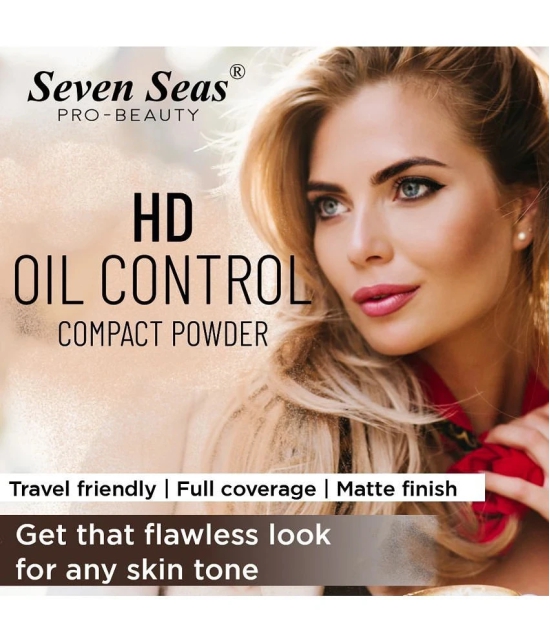 Seven Seas HD Oil Control 2 in 1 Matte Compact Powder | Oil Free Compact for Women (Skin)