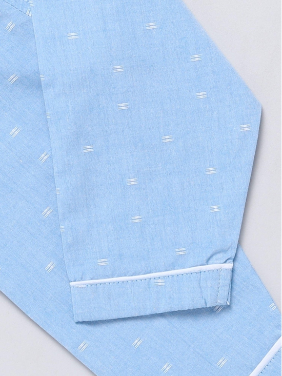 Classic Blue Full Sleeve Nightwear Set-5-6 y