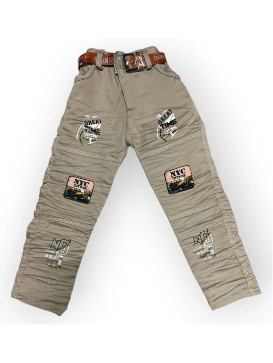 ICONIC ME Pack of 1 Boys Cotton Blend Jeans ( Beige ) - None