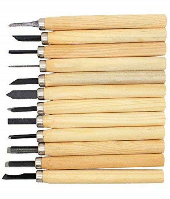 Rangwell 12 pcs Wood Carving Tool Set Whittling Wood Handle Chisel Woodworkers Tool