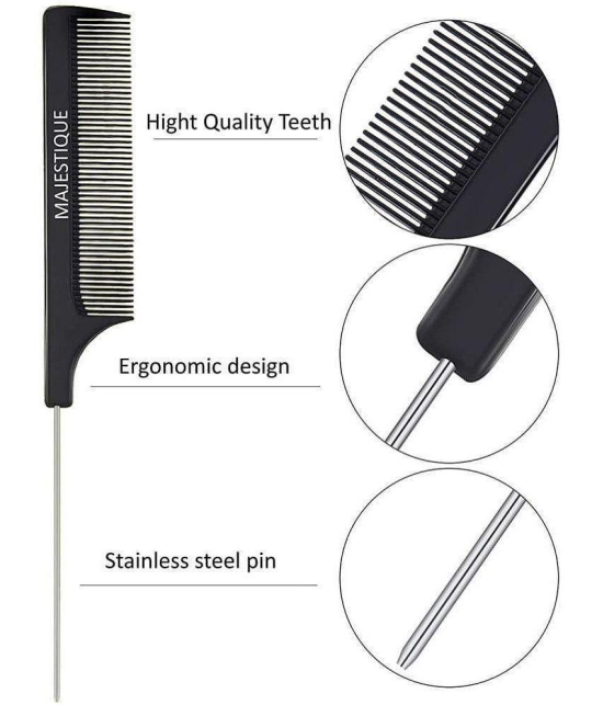 Majestique Hair Brush Set 4Pcs Detangling Brush Wideteeth And Tail Comb Suit For Women Men & Kids