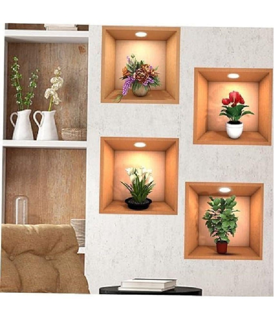 Gatih Floral 3D Wallpaper ( 70 X 77 ) cm ( Pack of 4 )