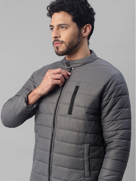 UrbanMark Men Regular Fit Men Quilted Jacket-Dark Grey - None