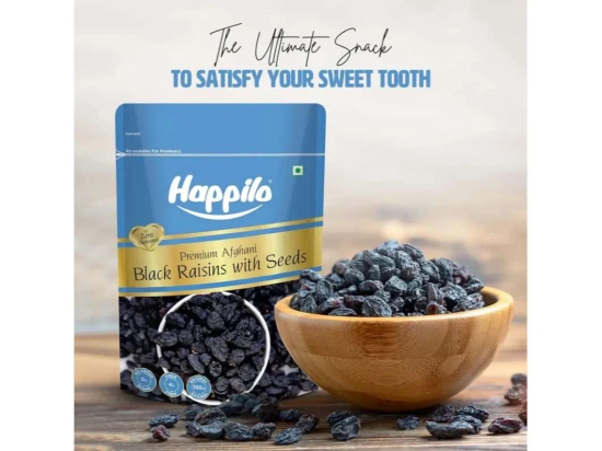 Happilo Premium Black Raisins with seed 250g