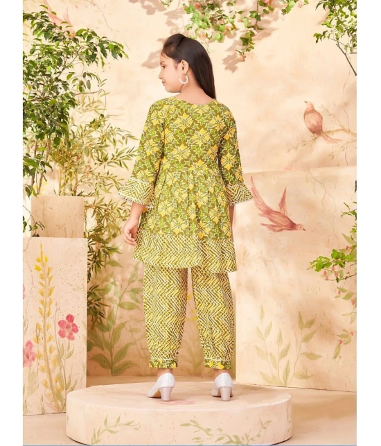 Aarika Green Cotton Girls Patiala Kurta Set ( Pack of 1 ) - None