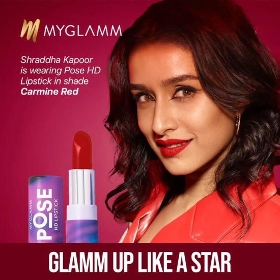 MyGlamm Combo of POSE HD Lipstick + LIT - pH Lip Balm | Long-lasting Lipstick With Vitamin E & Slim, Creamy, Super Hydrated Lip Balm