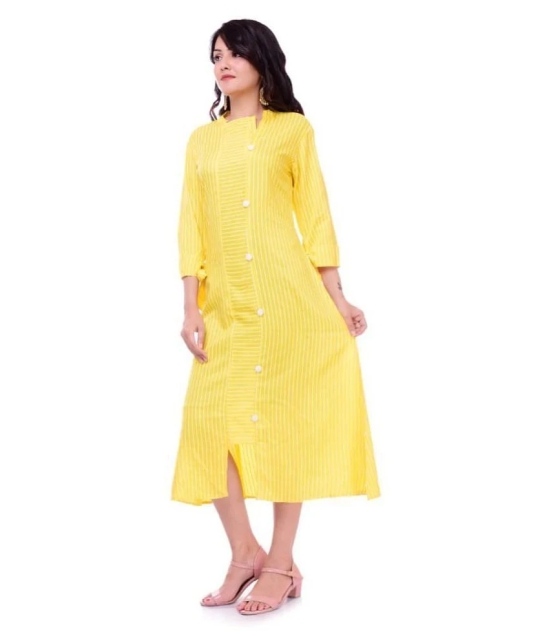 Rangun - Yellow Rayon Womens Asymmetrical Kurti ( Pack of 1 ) - XXL