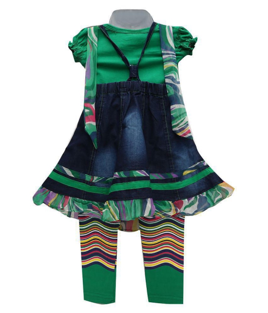 Zadums Baby Girls Cotton A-Line Frock, Green - 12-18 Months