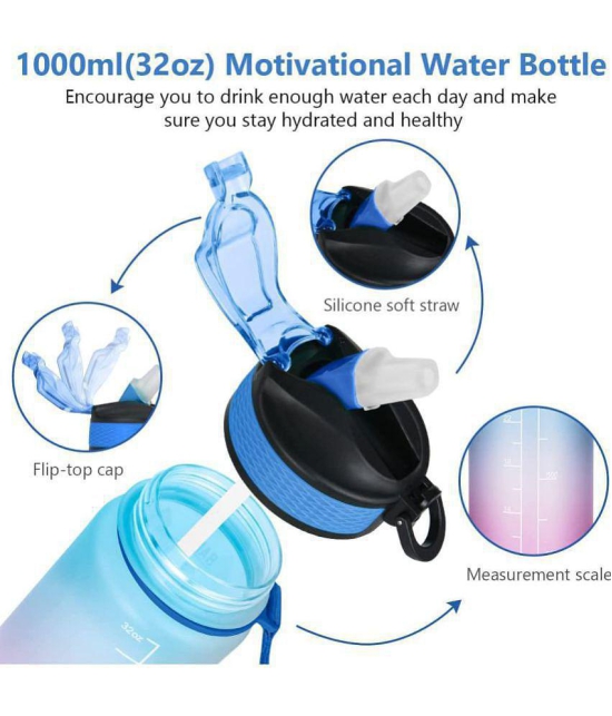 GEEO Motivational Water Bottle Multicolour Water Bottle 1000 mL ( ) - Multicolour