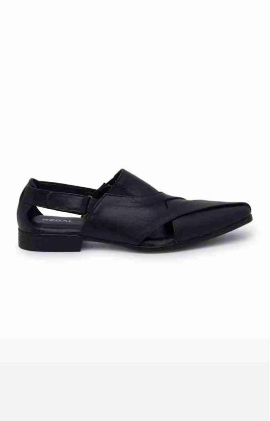 REGAL BLACK MEN LEATHER FORMAL SLIP-ONS