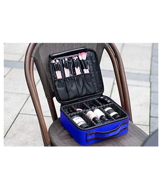 House Of Quirk Blue Makeup Cosmetic Storage Case(25x22x9cm)