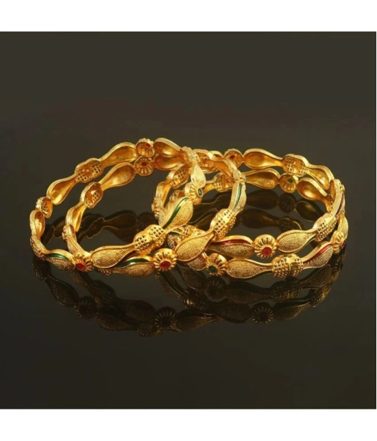 Jewar Mandi - Gold Bangle Set ( Pack of 1 ) - None