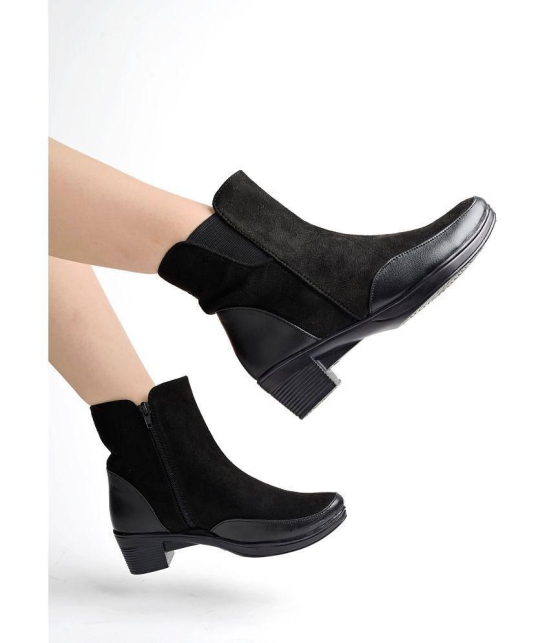 Shoetopia - Black Women''s Ankle Length Boots - None