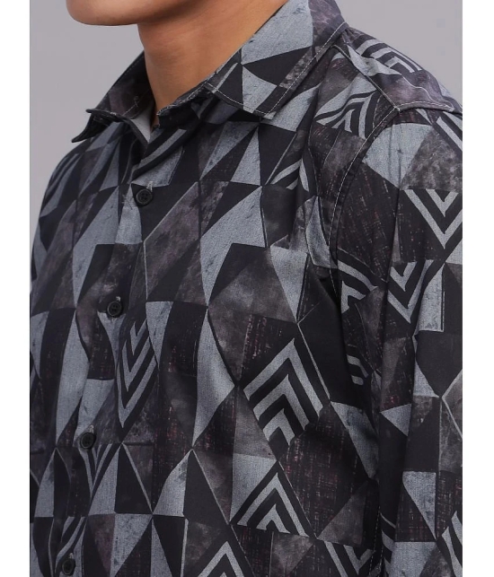 Paul Street Polyester Slim Fit Printed Full Sleeves Mens Casual Shirt - Black ( Pack of 1 ) - None