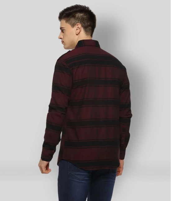 Campus Sutra Cotton Regular Fit Striped Full Sleeves Mens Casual Shirt - Maroon ( Pack of 1 ) - None