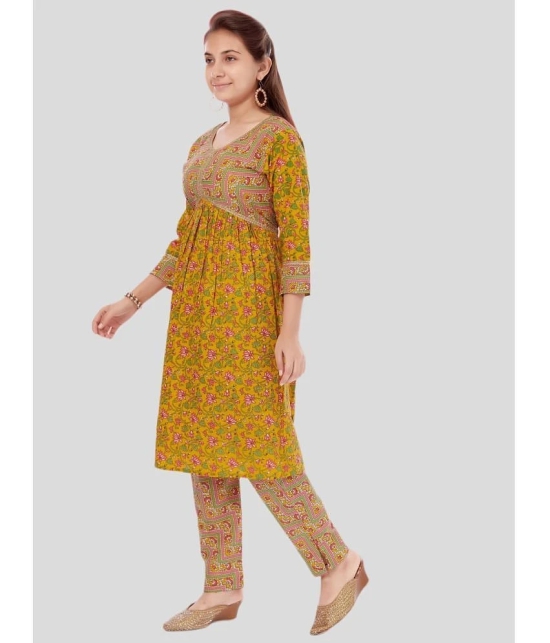 Aarika Yellow Cotton Girls Kurti ( Pack of 1 ) - None