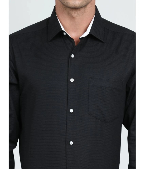 IVOC Cotton Blend Regular Fit Full Sleeves Mens Formal Shirt - Black ( Pack of 1 ) - None