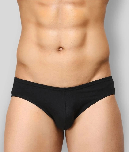 BASIICS By La Intimo - Black Cotton Mens Briefs ( Pack of 2 ) - S