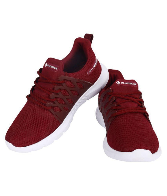 Columbus - Belgium Mens Sports  Maroon Men's Sports Running Shoes - None